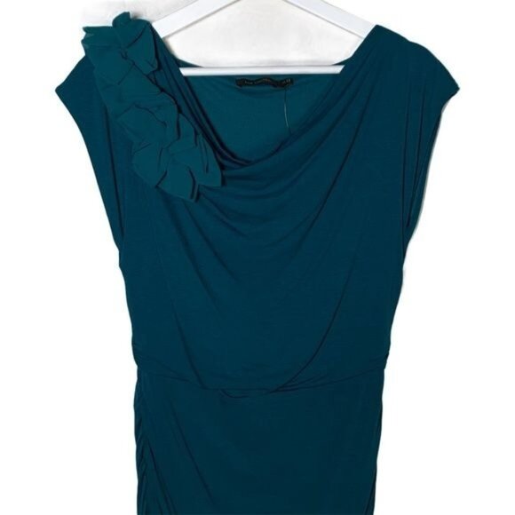 The Limited Teal Ruched Sheath Dress Women’s XS Stretch Work Office Party - Picture 6 of 9